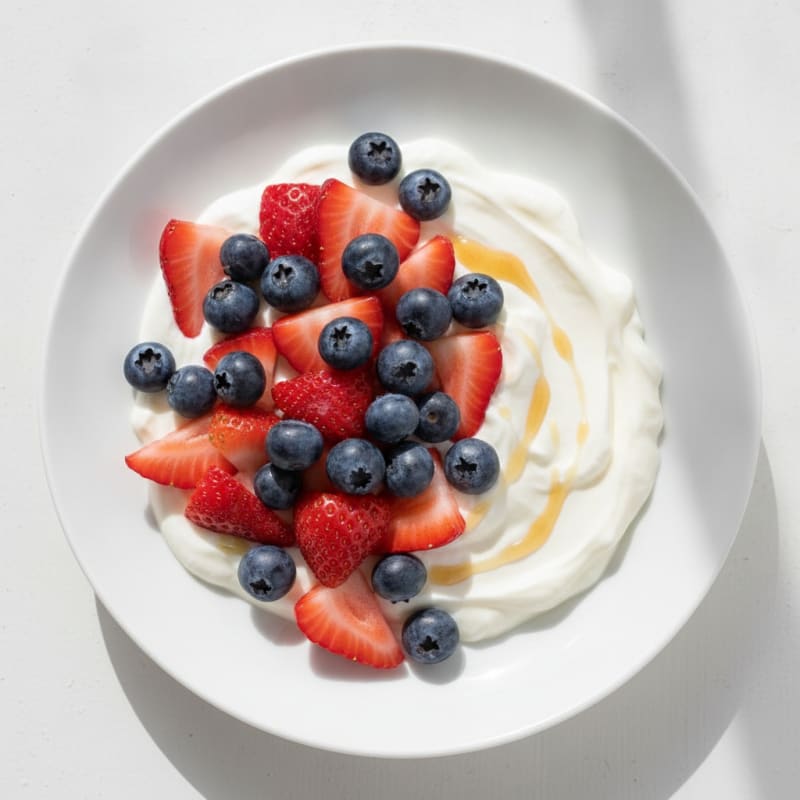 Silky Vanilla Protein Yogurt with Berries