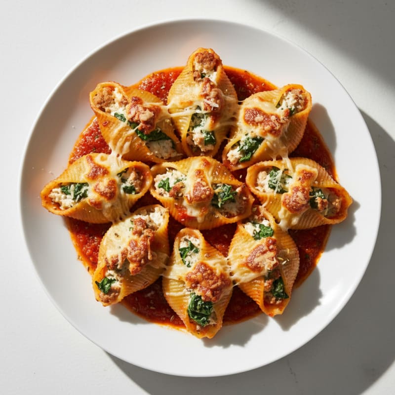 Creamy Spinach Ricotta Stuffed Shells