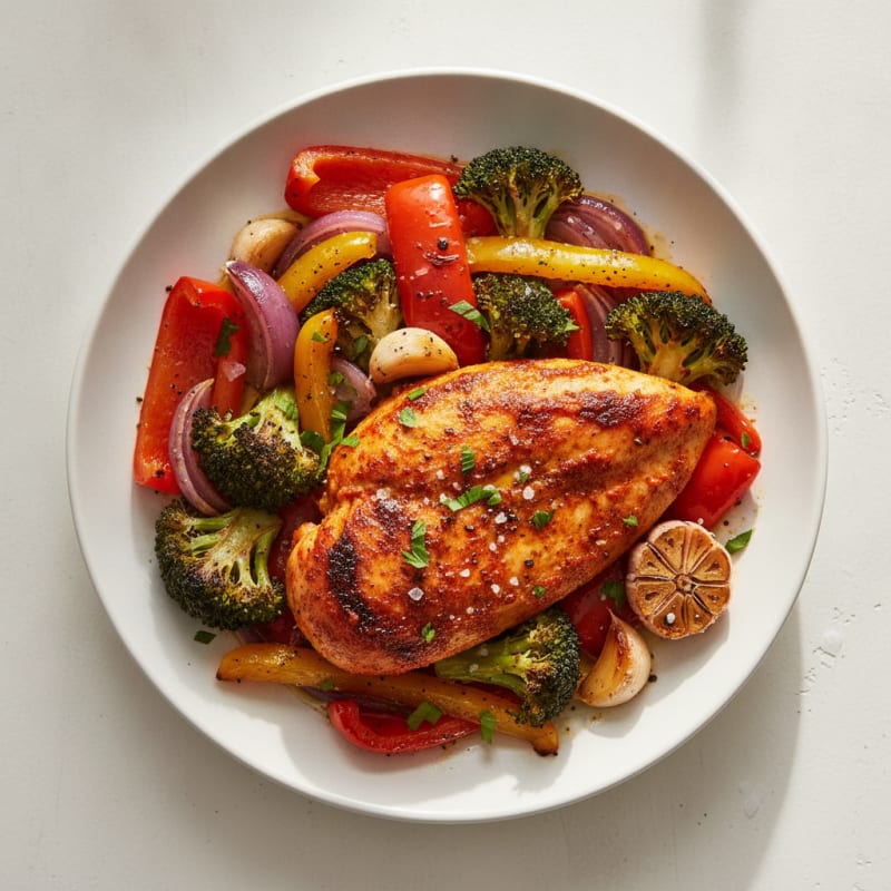 Spicy Harissa Chicken with Roasted Vegetables