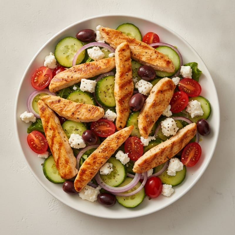 Mediterranean Chicken and Feta Salad with Lemon Vinaigrette
