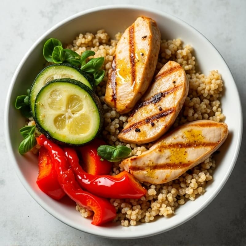 Grilled Chicken and Quinoa Bowl with Roasted Vegetables