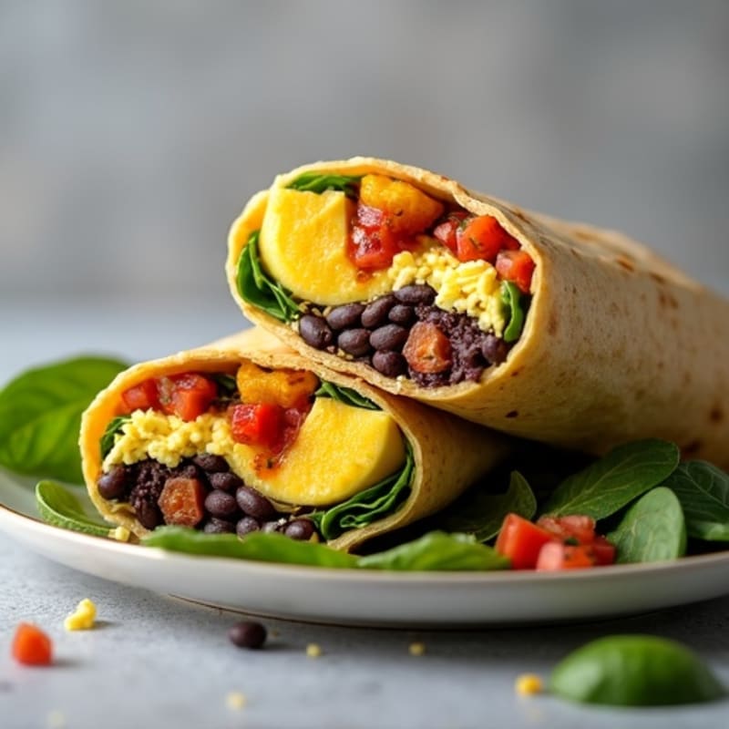 Protein-Packed Scrambled Egg and Black Bean Burrito