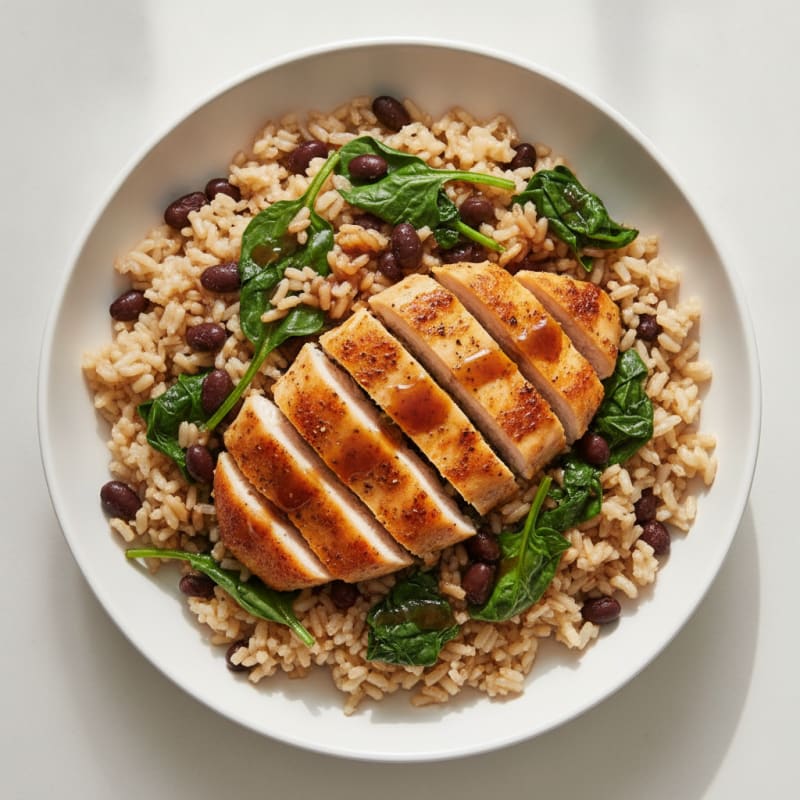 Chicken and Spinach Rice Bowl