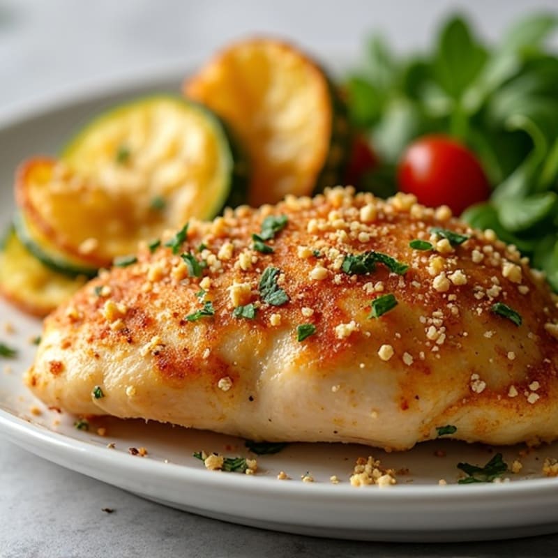 Garlic Herb Roasted Chicken with Crispy Parmesan Zucchini Fries