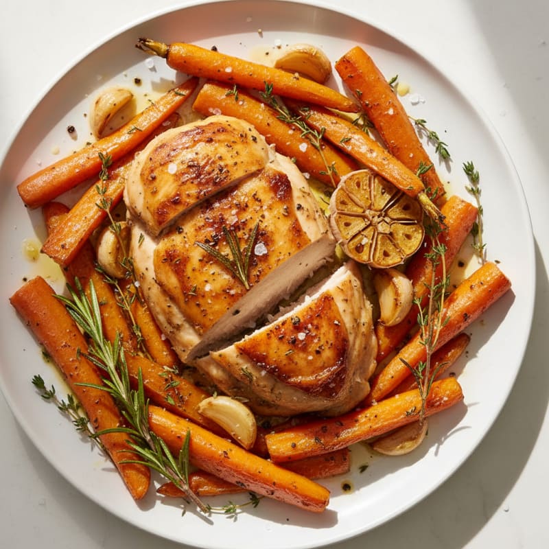 Garlic Herb Roasted Chicken with Root Vegetables