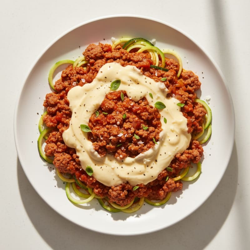 Tender Beef Bolognese with Creamy Parmesan Sauce