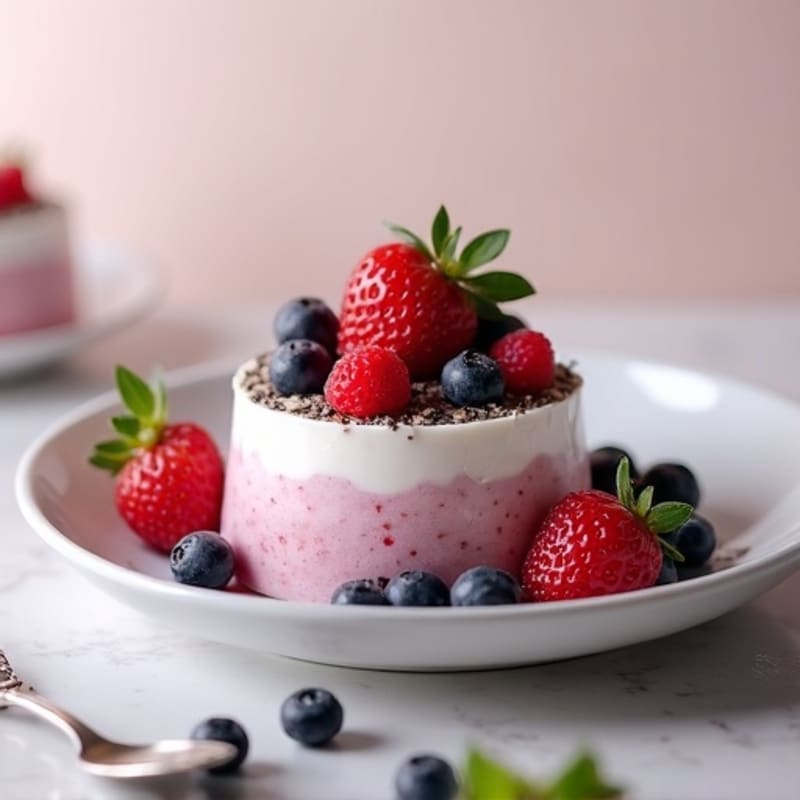 Greek Yogurt Protein Mousse with Mixed Berries