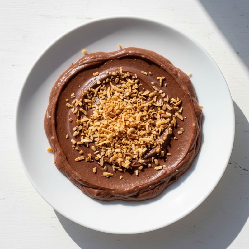 Silky Chocolate Protein Pudding with Toasted Coconut