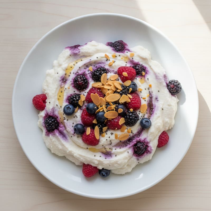 Creamy Greek Yogurt Protein Mousse with Mixed Berries
