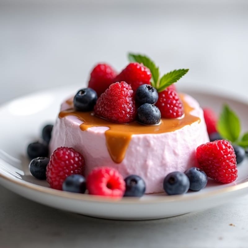 Greek Yogurt Protein Mousse with Mixed Berries