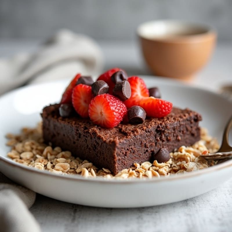 Molten Dark Chocolate Protein Baked Oats
