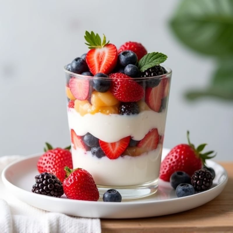 Greek Yogurt Protein Parfait with Mixed Berries