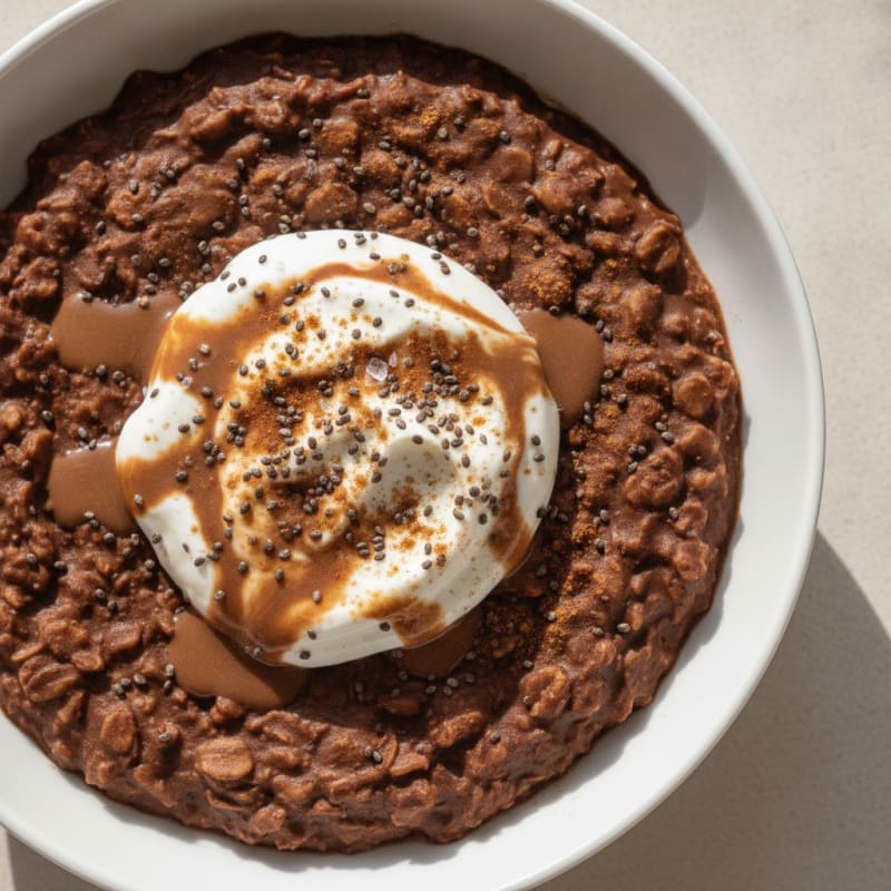 Chocolate Protein Powder Oatmeal Bowl