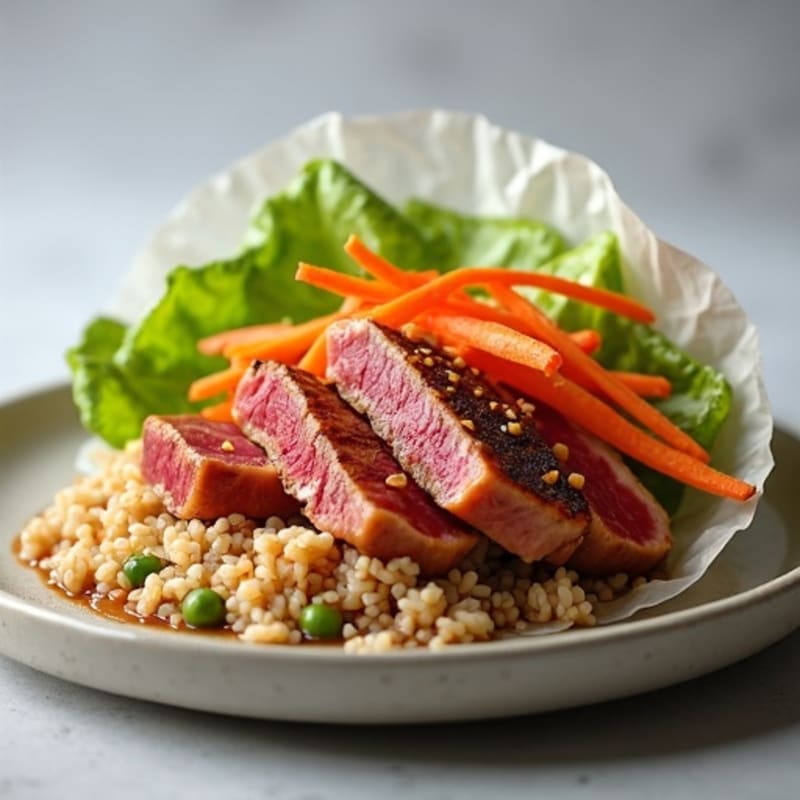 Spicy Seared Tuna Rice Wrap