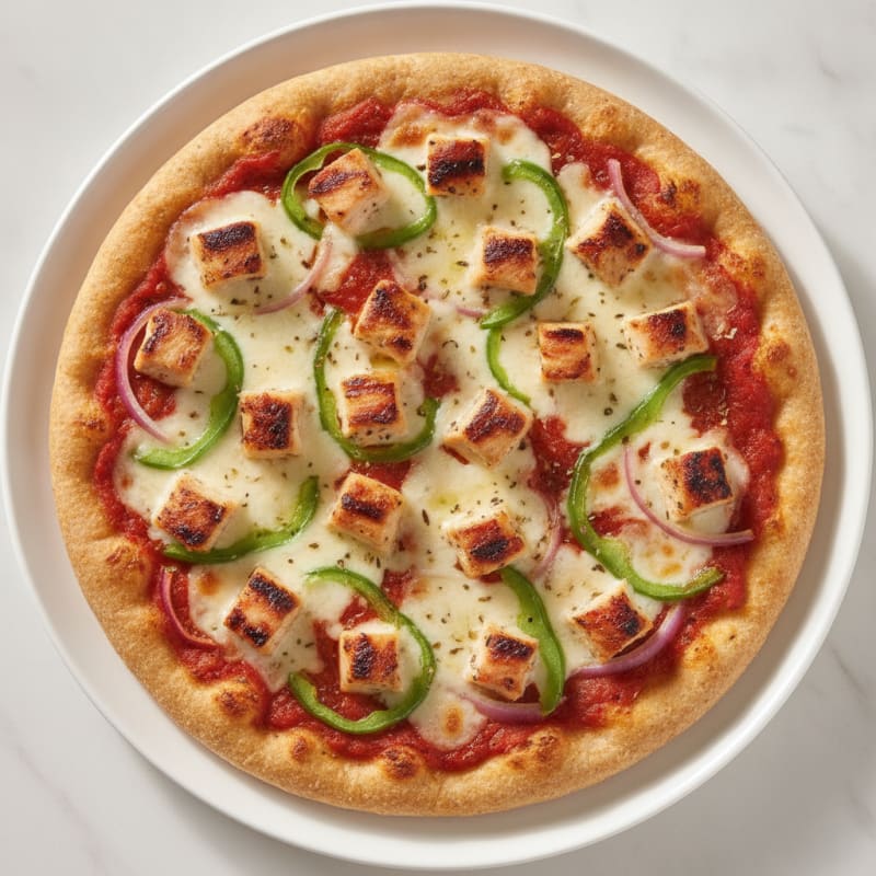 Grilled Chicken Pizza on Whole Wheat Flatbread