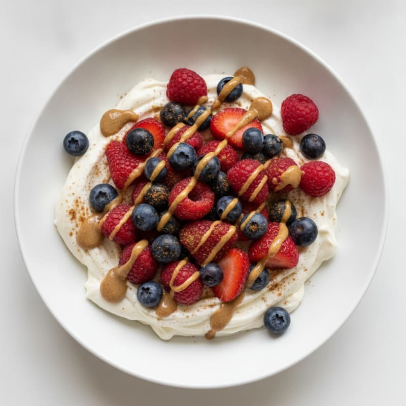 Silky Greek Yogurt Protein Pudding with Mixed Berries