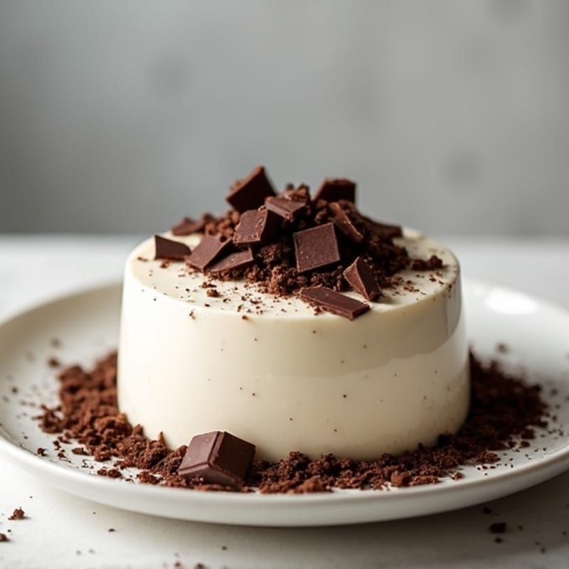 Silky Cottage Cheese Protein Mousse with Dark Chocolate Shavings