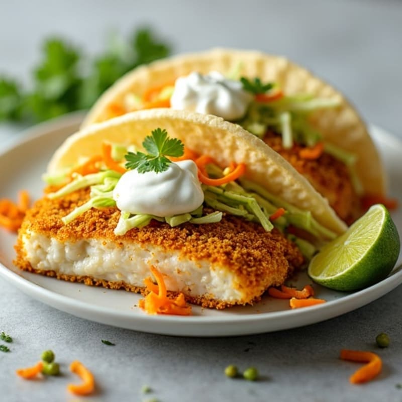 Crispy Baked Fish Tacos with Fresh Cabbage Slaw