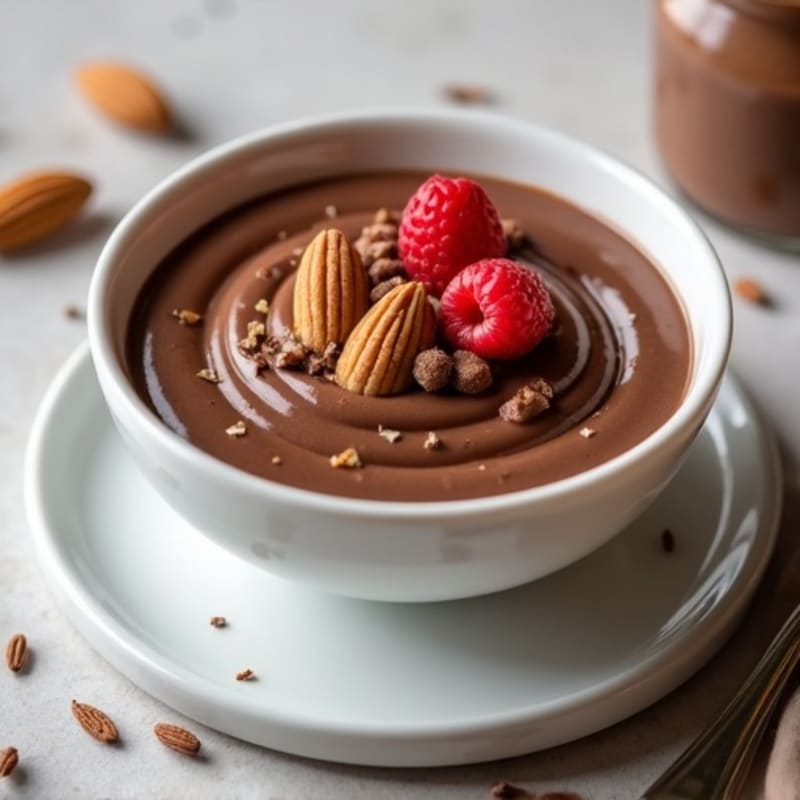 Silky Chocolate Protein Pudding with Almond Butter Swirl
