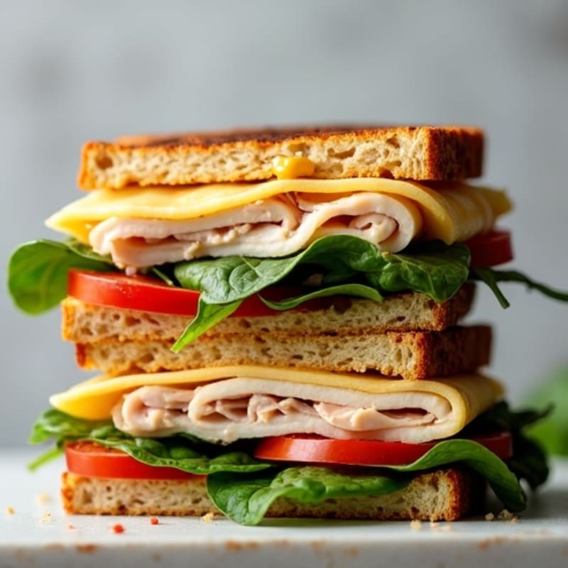 Stacked Crispy Turkey and Veggie Melt