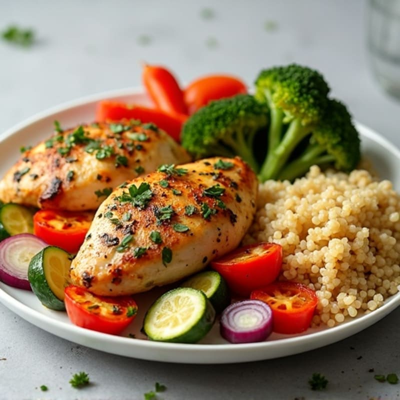 Sheet Pan Herb-Roasted Chicken with Rainbow Vegetables