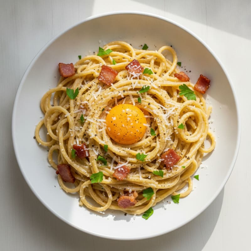Classic Carbonara with Pancetta and Egg Yolk