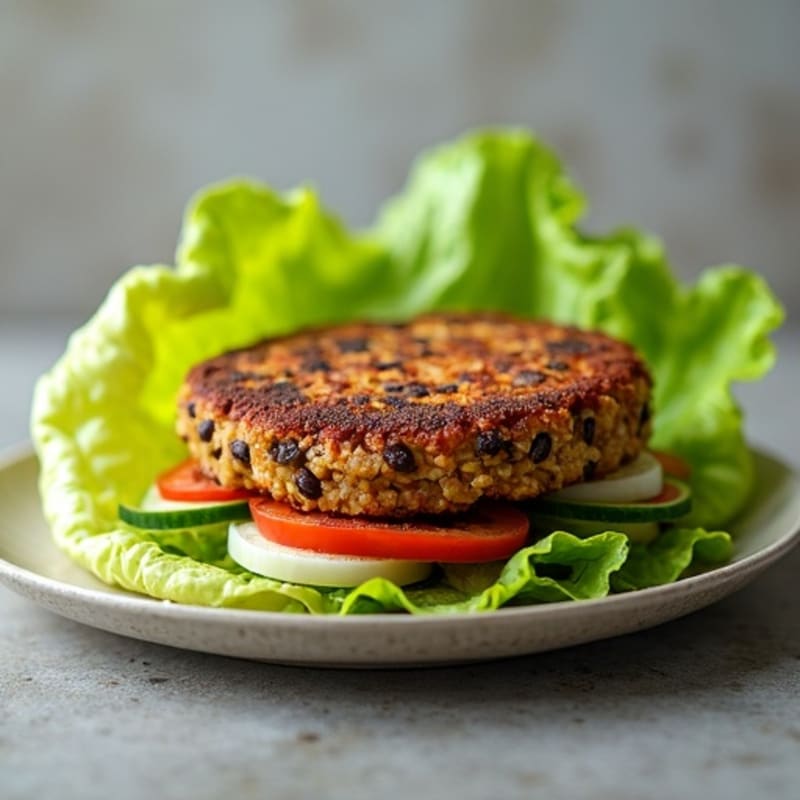 Crispy Black Bean Veggie Burger Lettuce Wraps