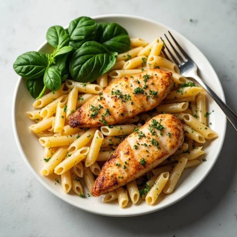 High-Protein Lemon-Herb Chicken and Whole Wheat Pasta