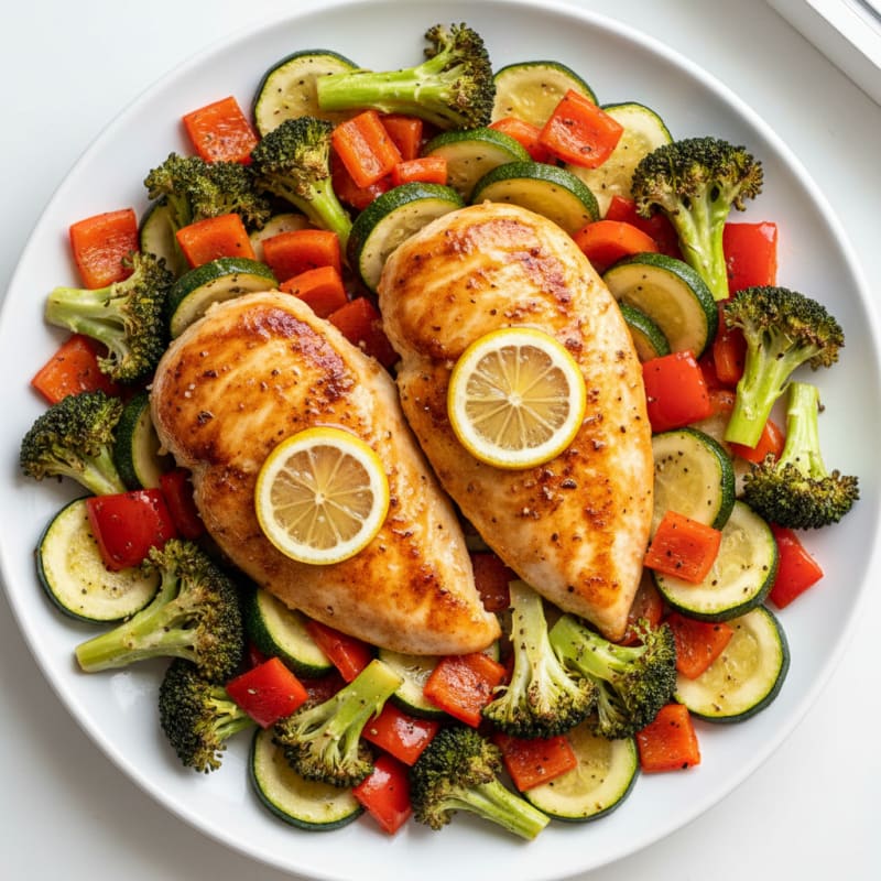Crispy Lemon-Herb Chicken with Roasted Vegetables