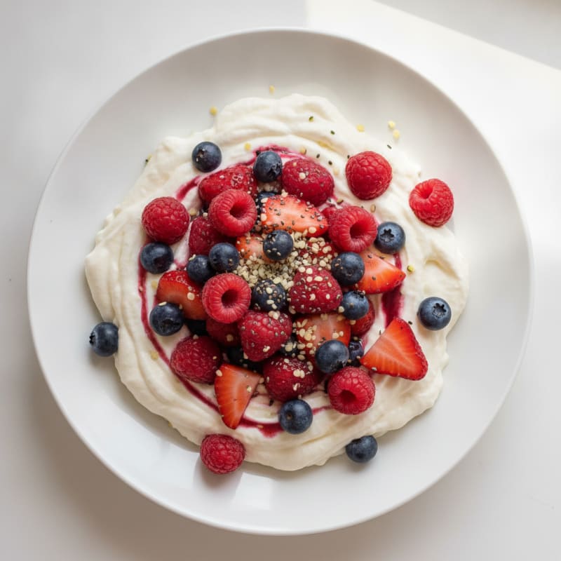 Greek Yogurt Protein Mousse with Mixed Berries