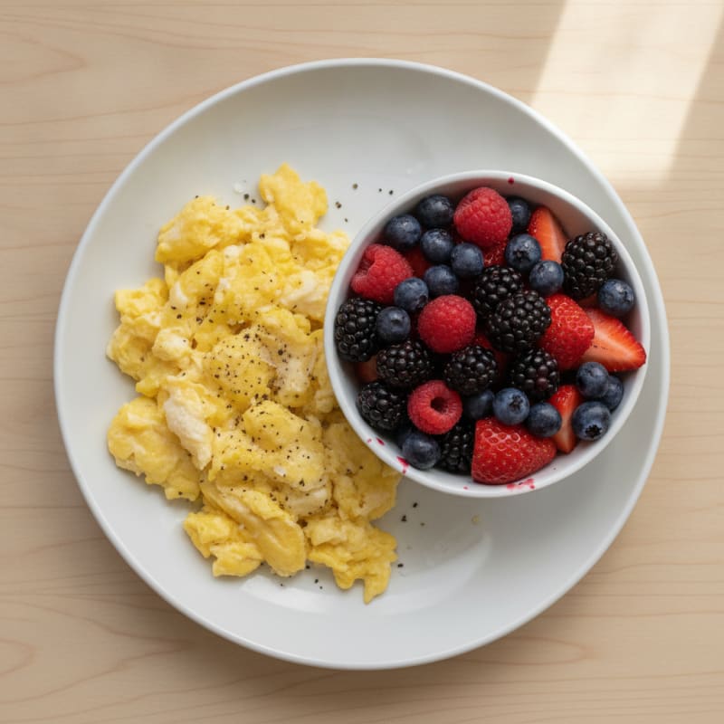Scrambled Eggs with Mixed Berries