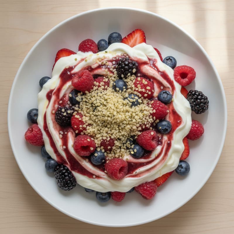 Greek Yogurt Protein Parfait with Mixed Berries