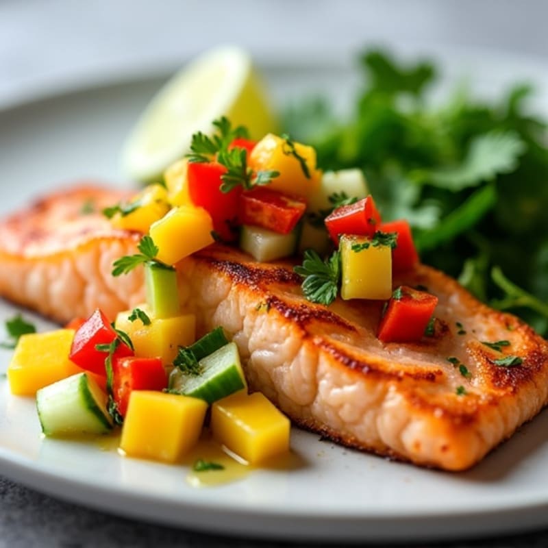 Pan-Seared Salmon with Fresh Mango Salsa