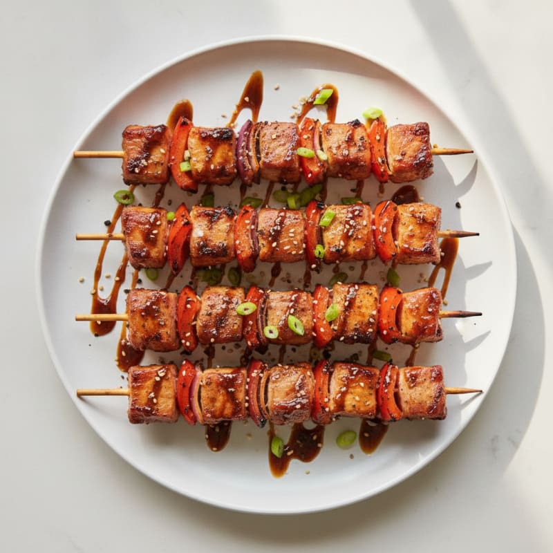 Spicy Gochujang Pork Belly Skewers