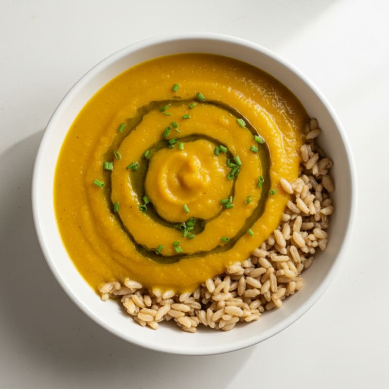 Silky Vegetable Soup with Brown Rice