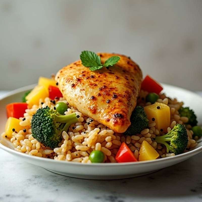 Citrus-Garlic Chicken and Savory Rice Skillet