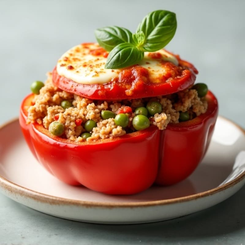 Creamy Stuffed Bell Pepper Pizza with Lean Turkey