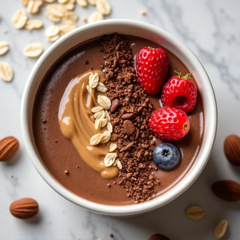 Protein Chocolate Chia Pudding with Almond Butter Swirl