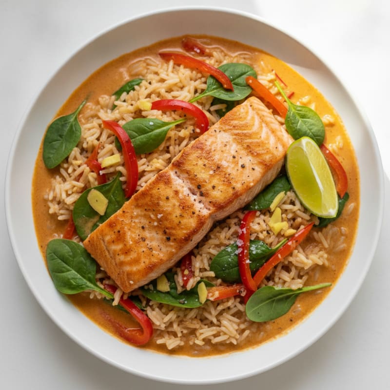 Coconut Curry Salmon with Basmati Rice