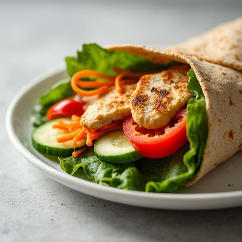 Crispy Grilled Chicken Wrap with Fresh Vegetables