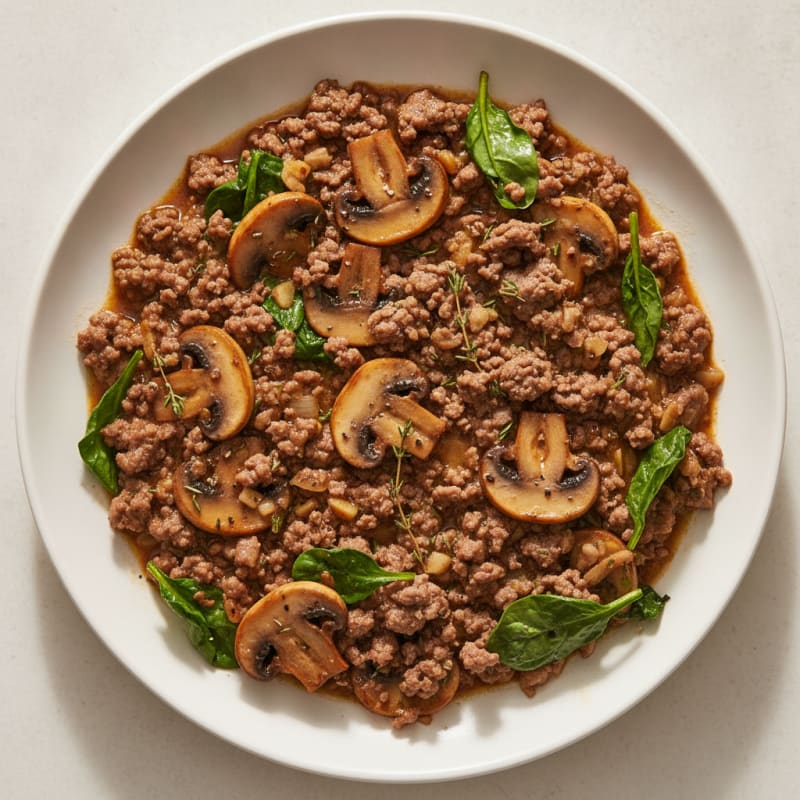 Savory Ground Beef and Mushroom Skillet