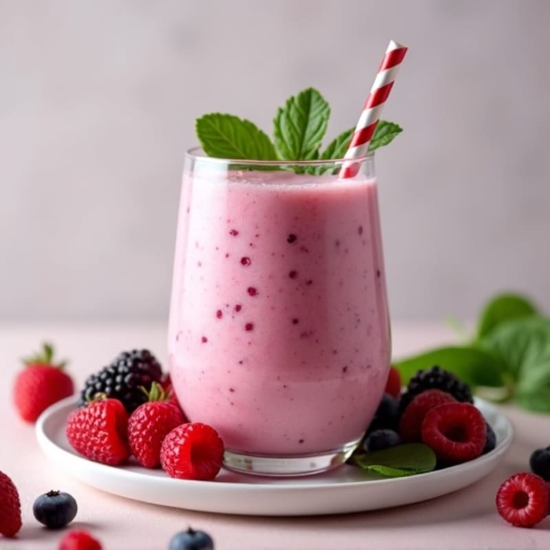 Creamy High-Protein Berry Spinach Smoothie