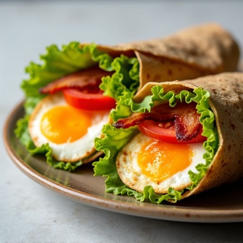 Crispy Turkey Bacon, Fresh Lettuce, Tomato & Egg Whole Wheat Wrap