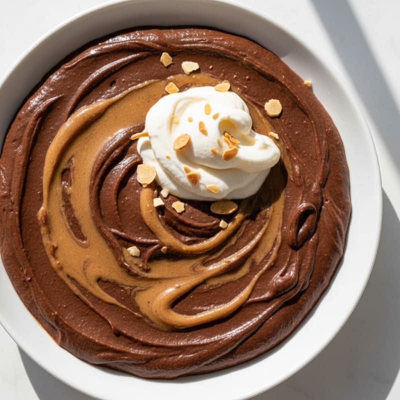 Silky Chocolate Protein Pudding with Almond Butter Swirl