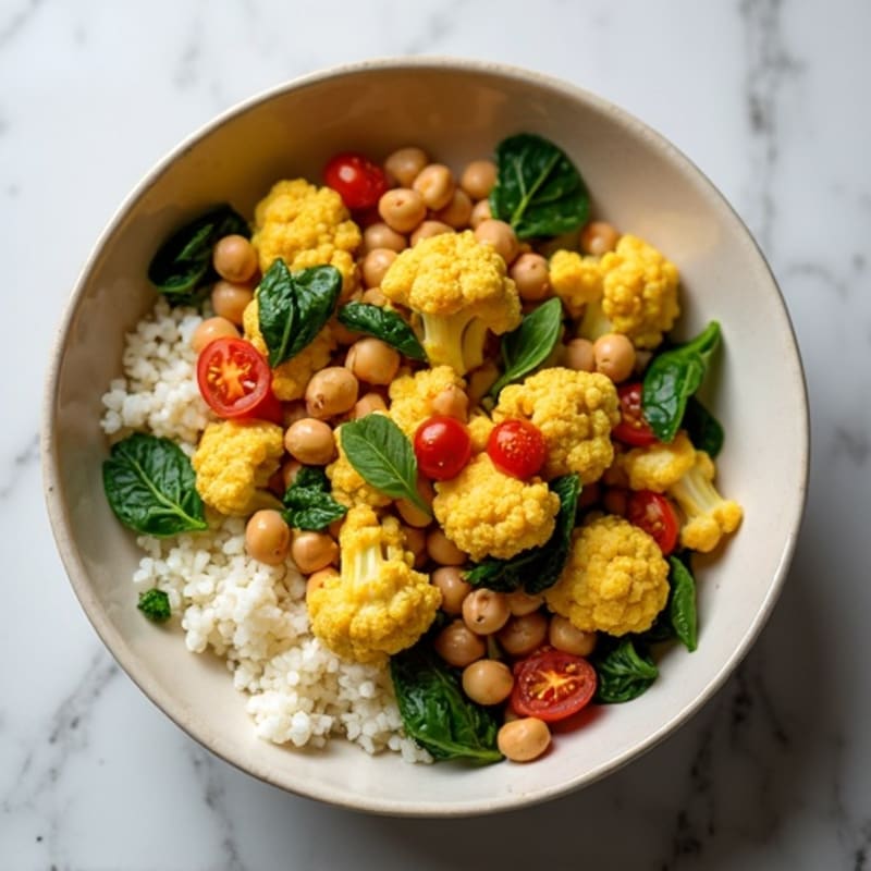 Creamy Chickpea Cauliflower Curry Bowl