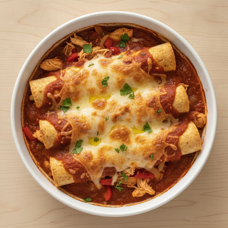 Chicken Enchiladas with Red Chili Sauce