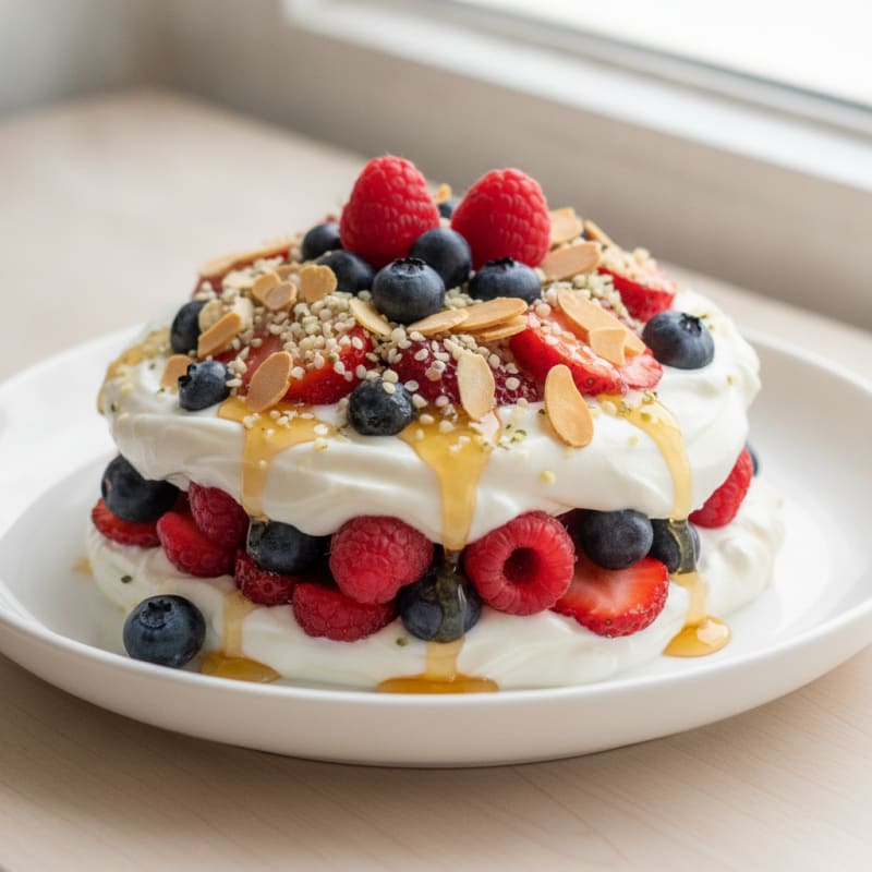 Greek Yogurt Protein Parfait with Mixed Berries