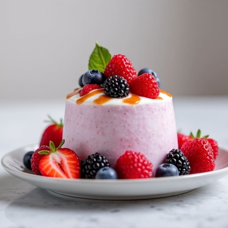 Greek Yogurt Protein Mousse with Mixed Berries
