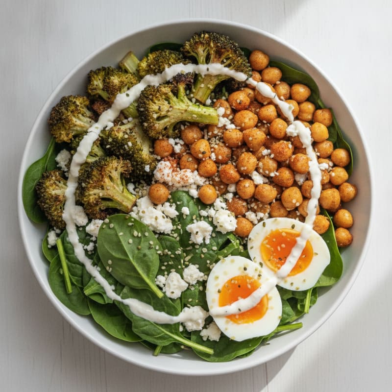 Hearty Vegetarian Power Bowl with Roasted Vegetables