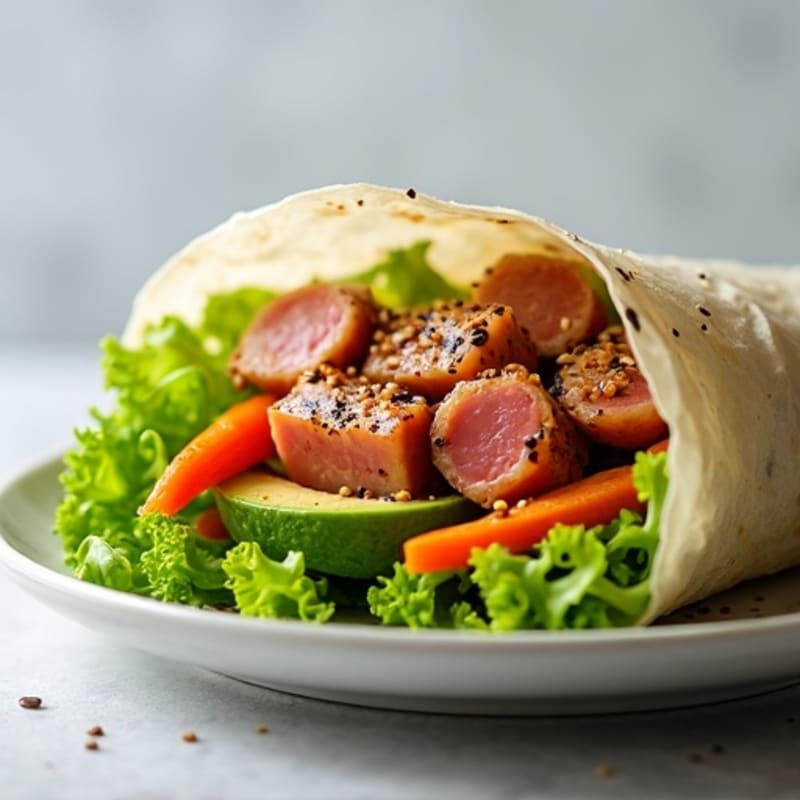 Spicy Seared Tuna Rice Wrap